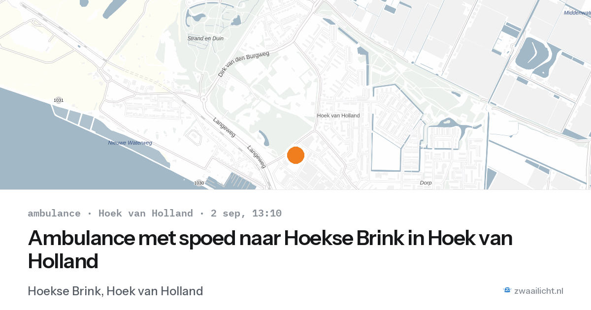 Ambulance met spoed naar Hoekse Brink in Hoek van Holland — 2 sep 2026