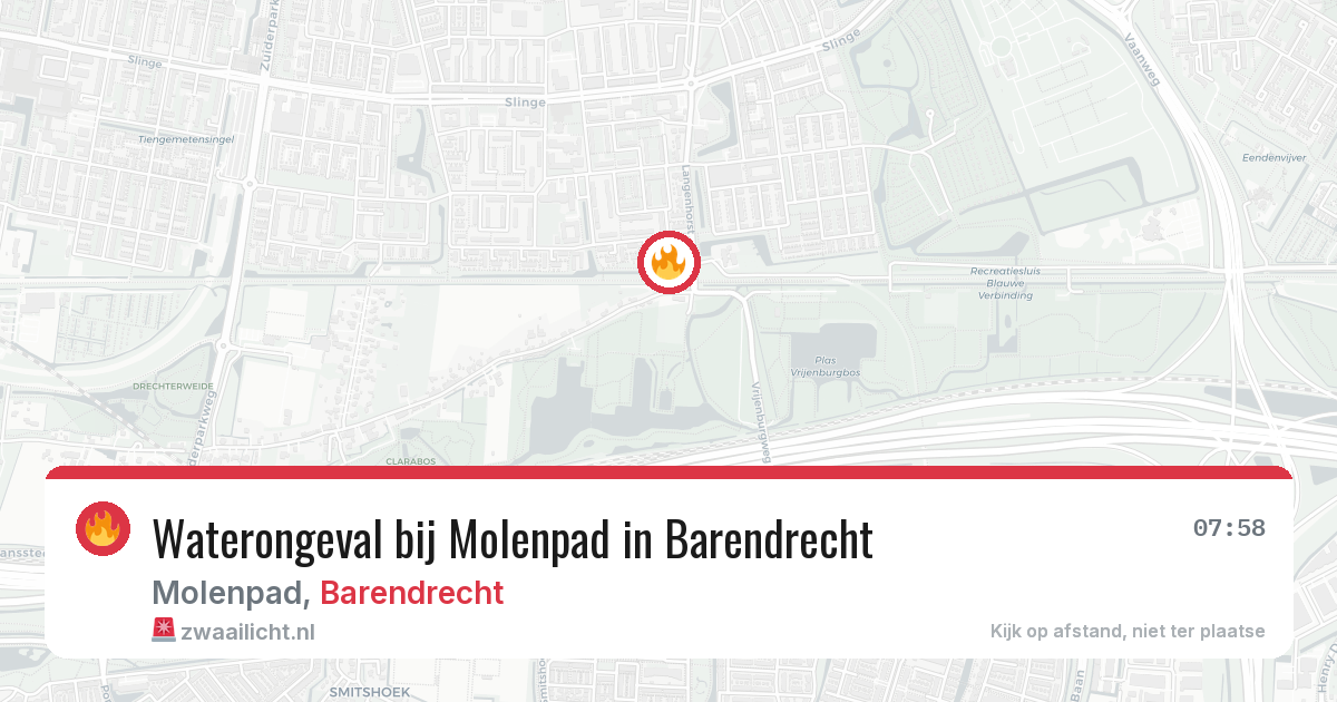 Waterongeval bij Molenpad in Barendrecht — 10 mei 2026