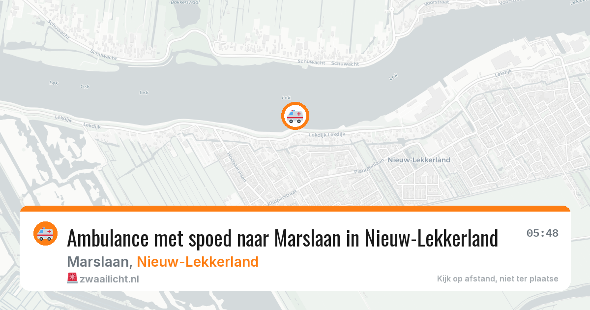 Ambulance met spoed naar Marslaan in Nieuw-Lekkerland — 12 apr 2026