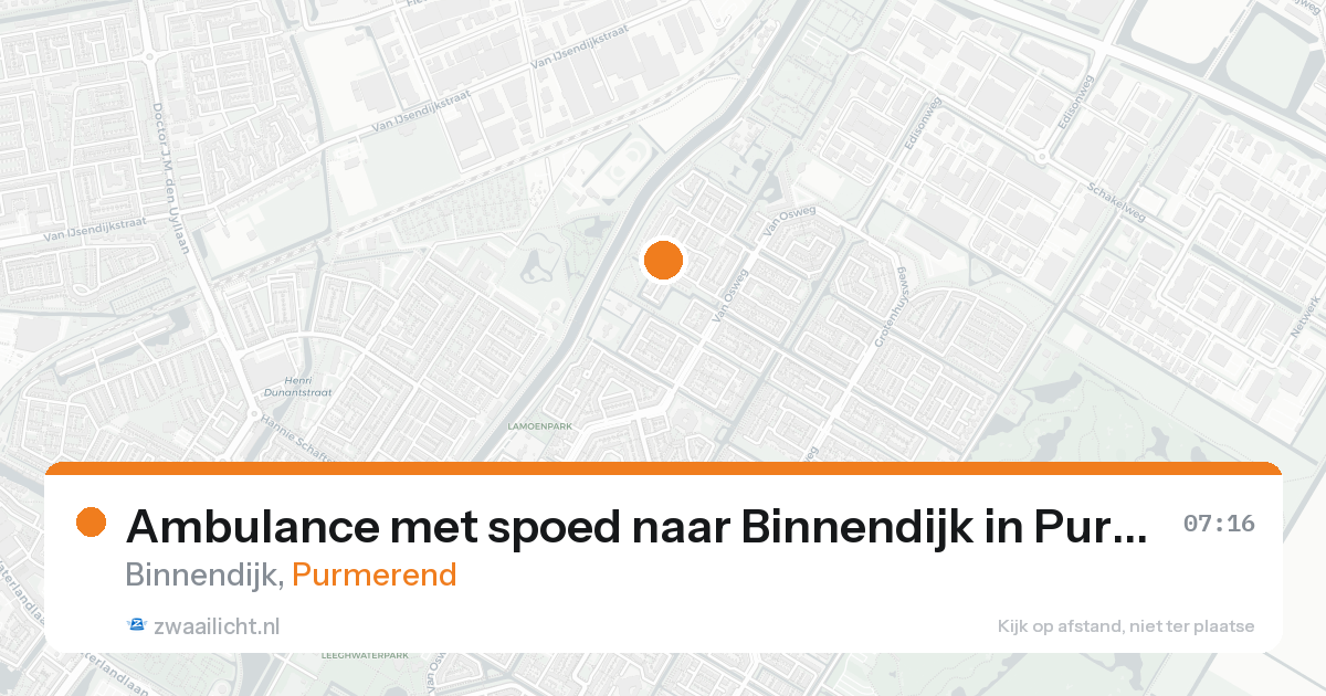 Ambulance met spoed naar Binnendijk in Purmerend — 15 aug 2026
