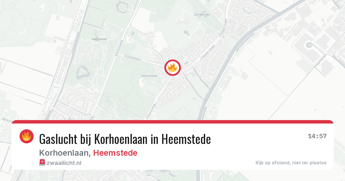 Gaslucht bij Korhoenlaan in Heemstede — 11 aug 2026