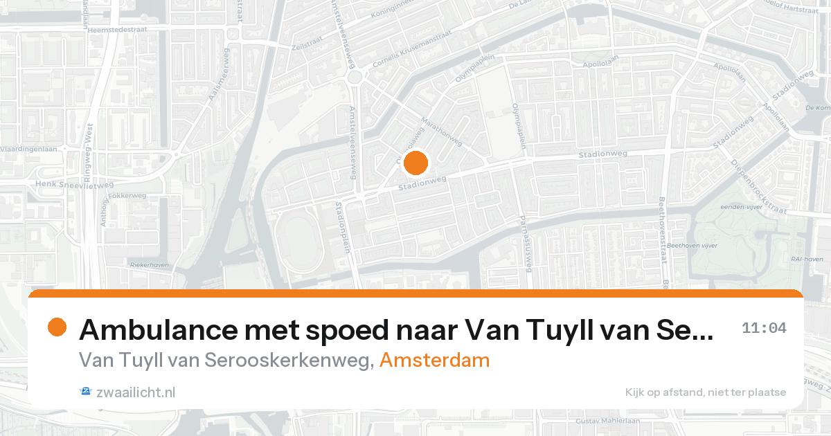 Ambulance met spoed naar Van Tuyll van Serooskerkenweg in Amsterdam — 21 aug 2026