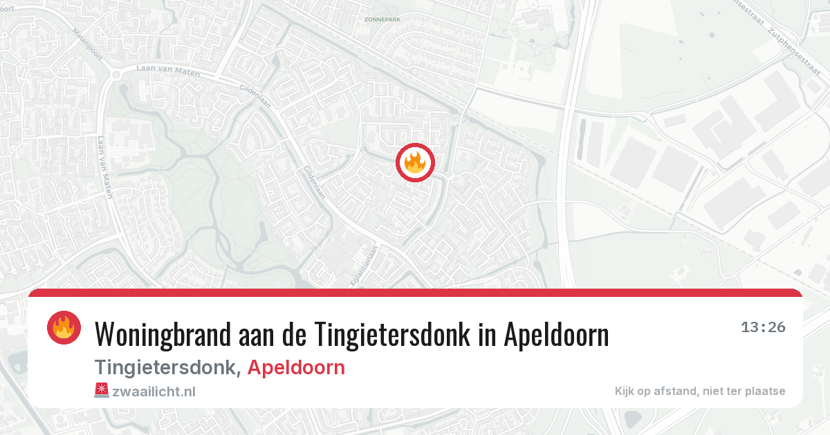 Woningbrand aan de Tingietersdonk in Apeldoorn — 8 jul 2026