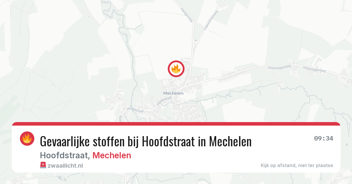 Gevaarlijke stoffen bij Hoofdstraat in Mechelen — 31 mrt 2026