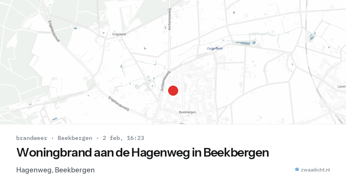 Woningbrand aan de Hagenweg in Beekbergen — 2 feb 2026
