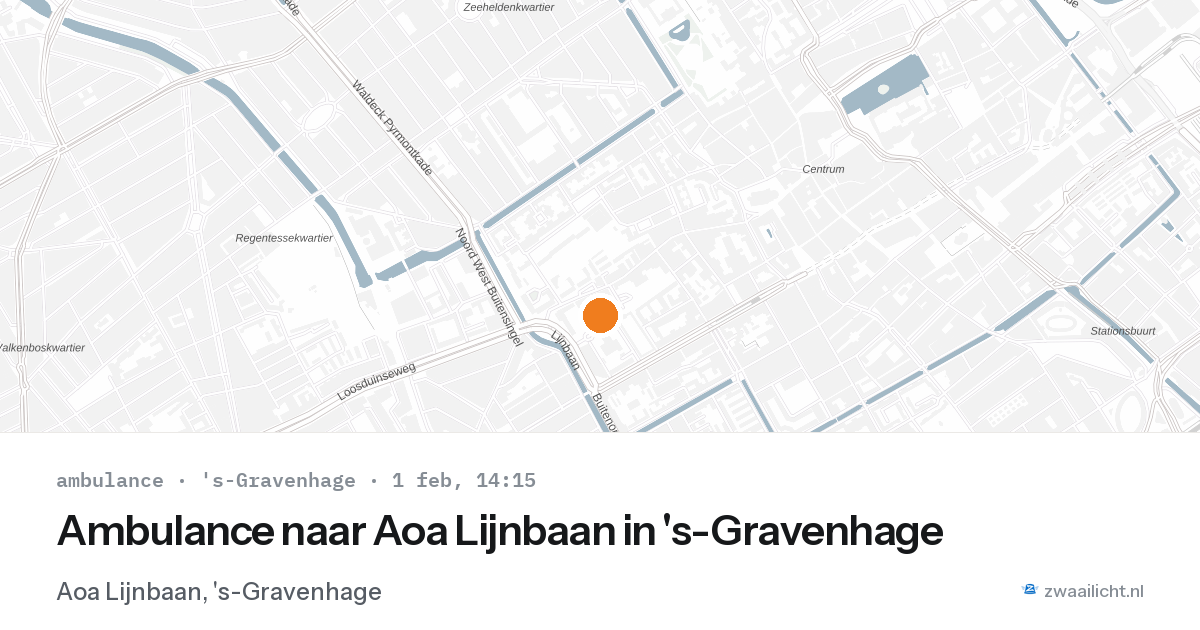 Ambulance naar Aoa Lijnbaan in 's-Gravenhage — 1 feb 2026