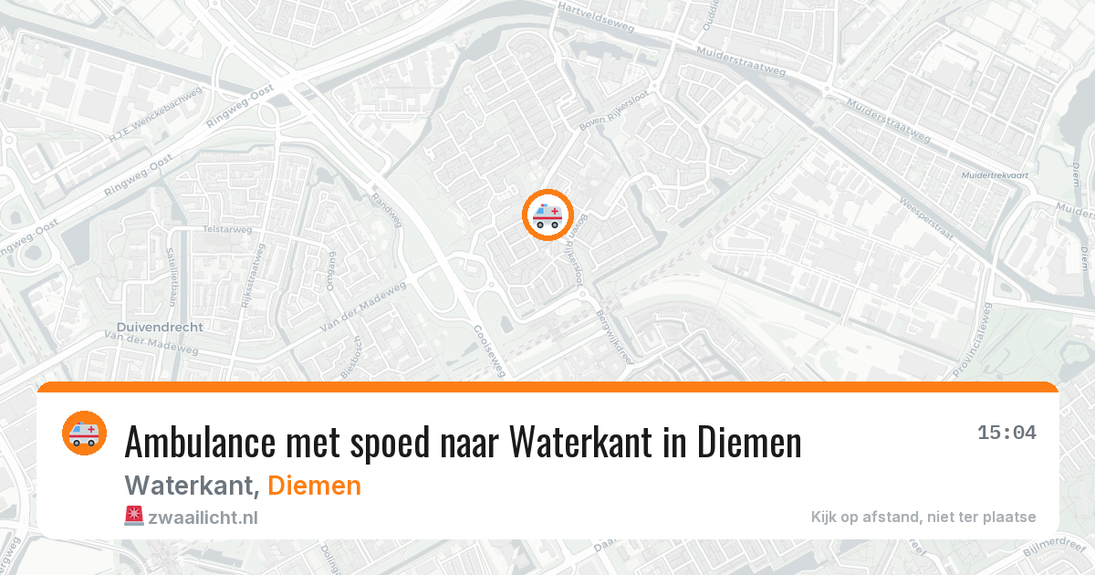 Ambulance met spoed naar Waterkant in Diemen — 18 jun 2026