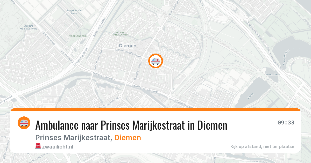 Ambulance naar Prinses Marijkestraat in Diemen — 28 apr 2026
