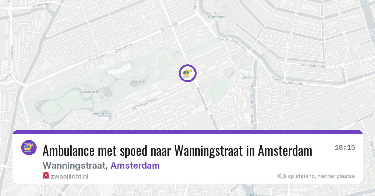 Ambulance met spoed naar Wanningstraat in Amsterdam — 6 jul 2026