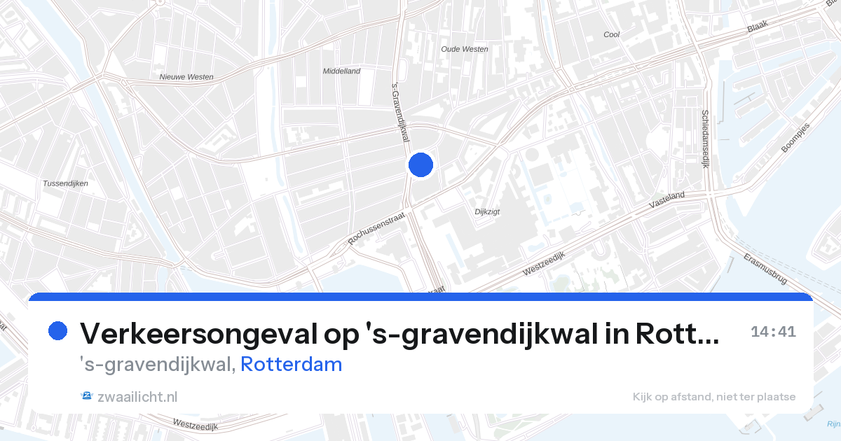 Verkeersongeval op 's-gravendijkwal in Rotterdam — 28 aug 2026