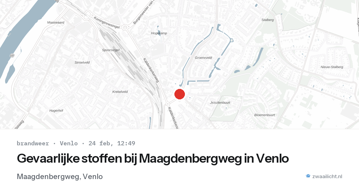 Gevaarlijke stoffen bij Maagdenbergweg in Venlo — 24 feb 2026