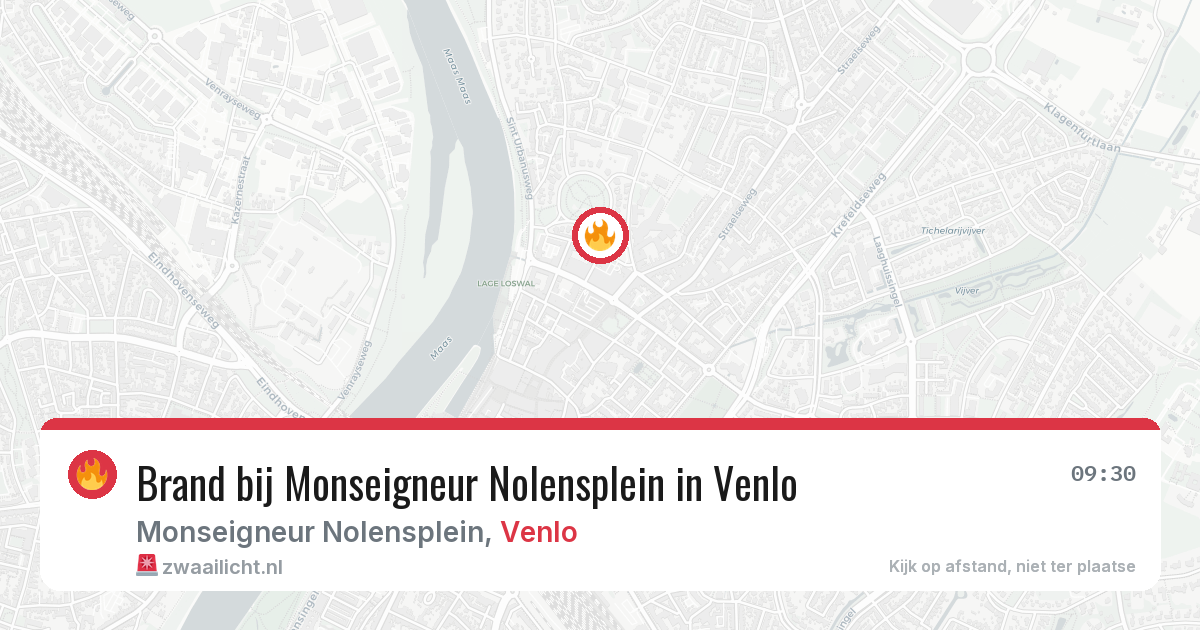 Brand bij Monseigneur Nolensplein in Venlo — 4 apr 2026