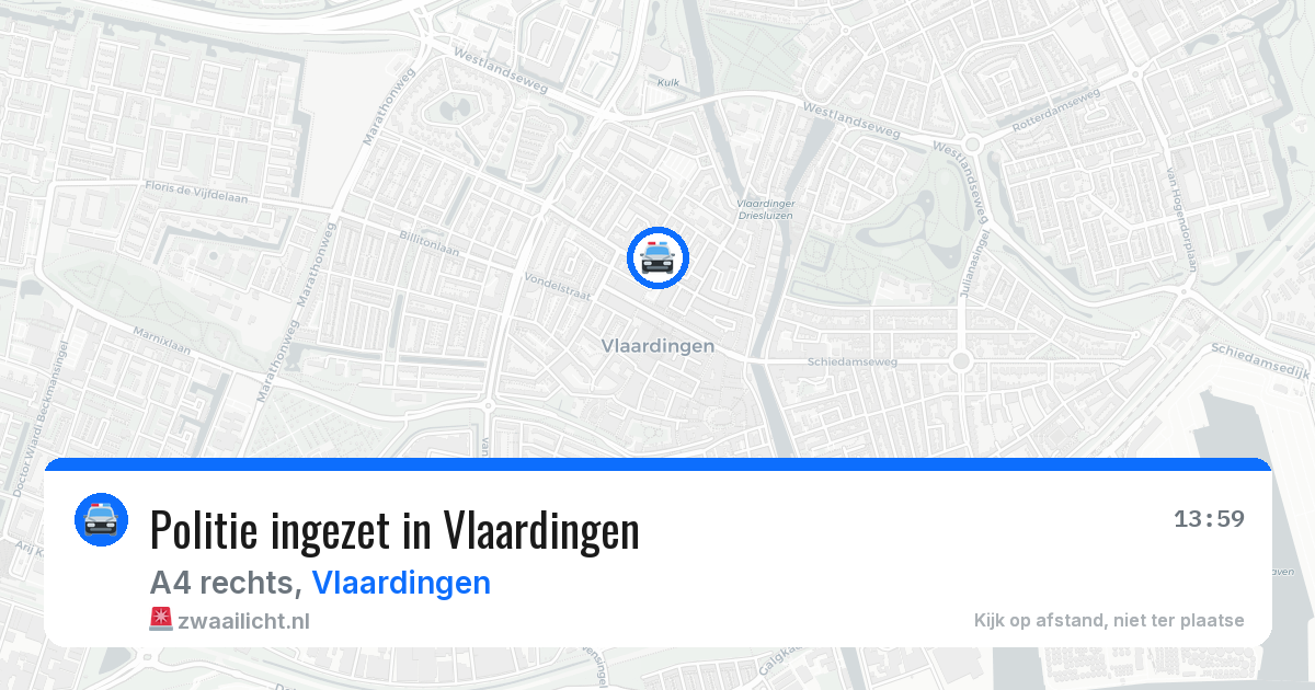 Politie ingezet in Vlaardingen — 1 jul 2026 | 🚨 Zwaailicht.nl