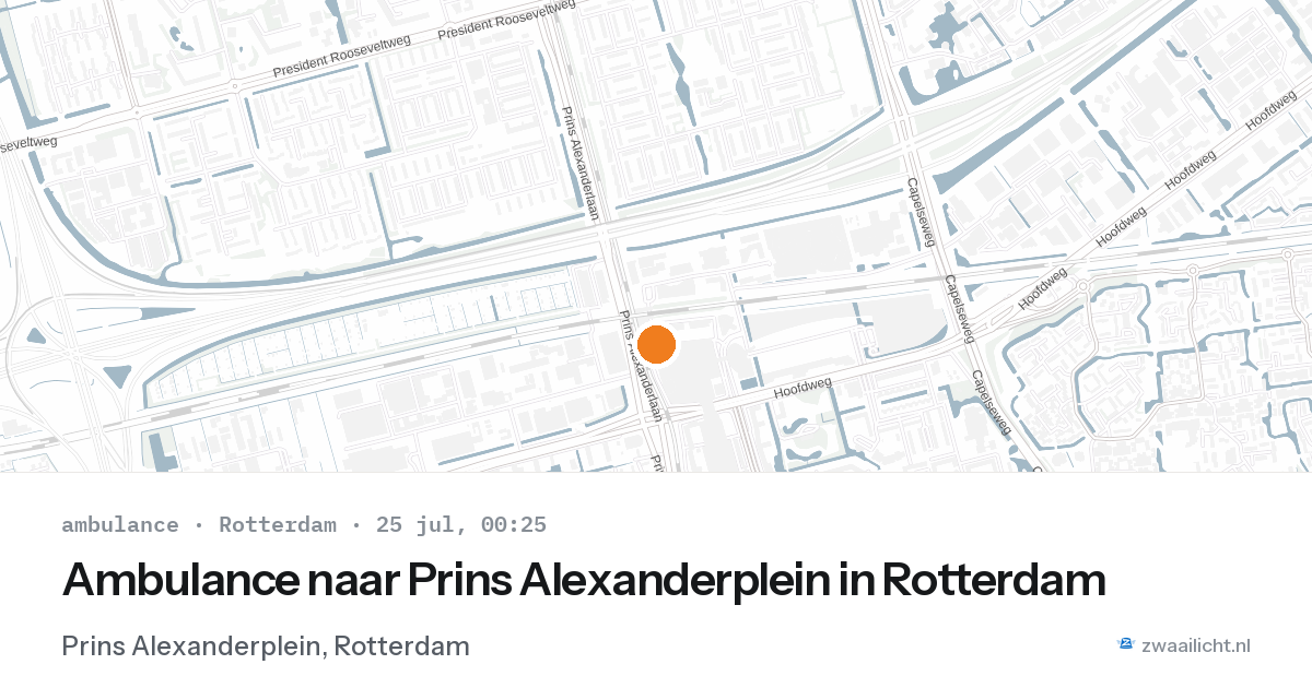 Ambulance naar Prins Alexanderplein in Rotterdam — 24 jul 2026