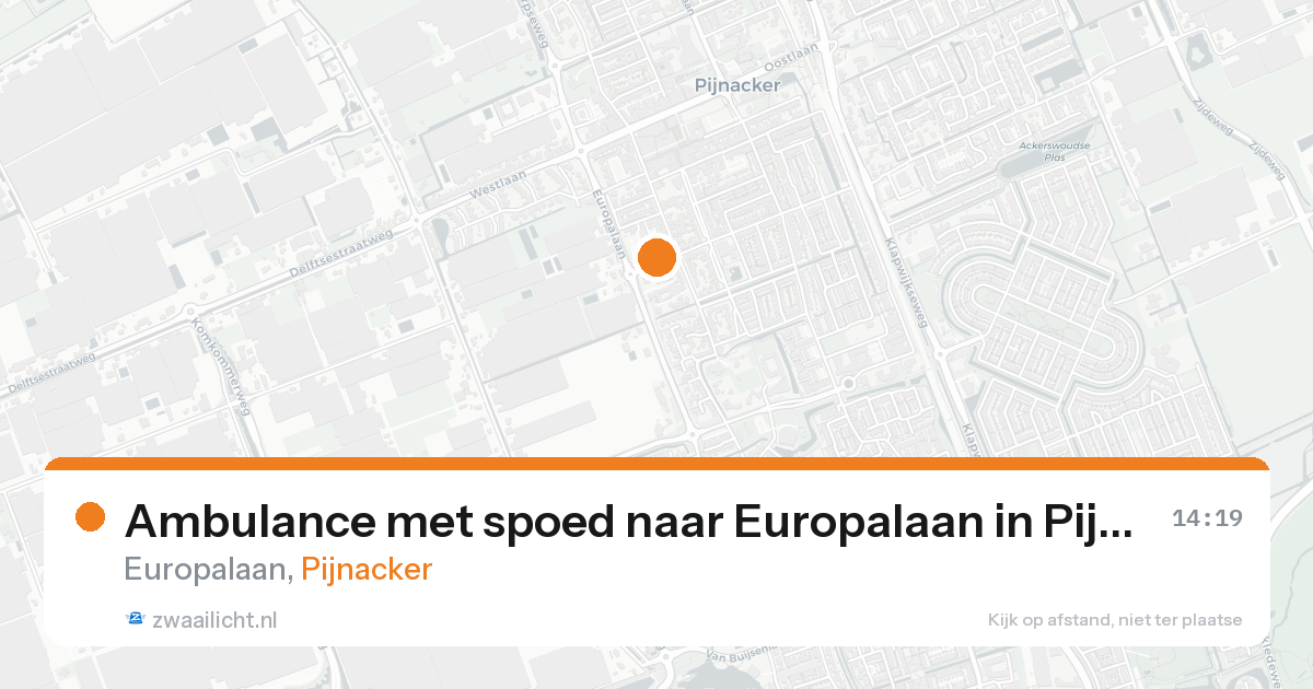 Ambulance met spoed naar Europalaan in Pijnacker — 15 aug 2026