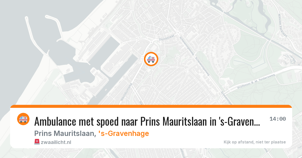 Ambulance met spoed naar Prins Mauritslaan in 's-Gravenhage — 13 mei 2026
