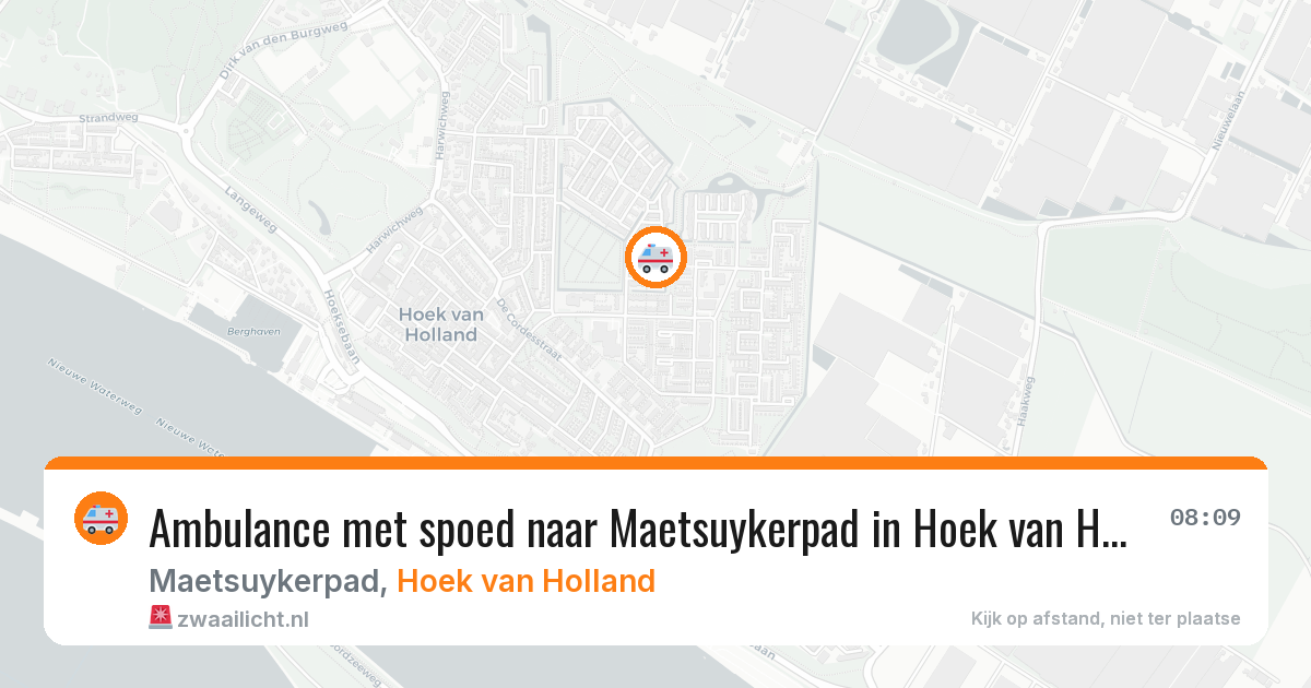 Ambulance met spoed naar Maetsuykerpad in Hoek van Holland — 10 jul 2026