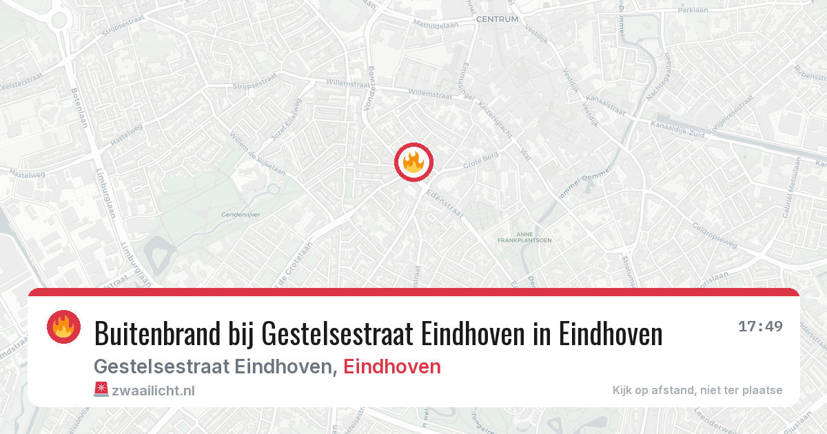 Buitenbrand bij Gestelsestraat Eindhoven in Eindhoven — 26 mei 2026