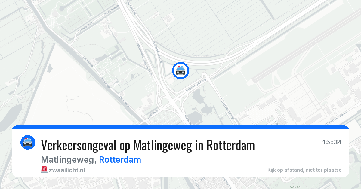 Verkeersongeval op Matlingeweg in Rotterdam — 16 jul 2026