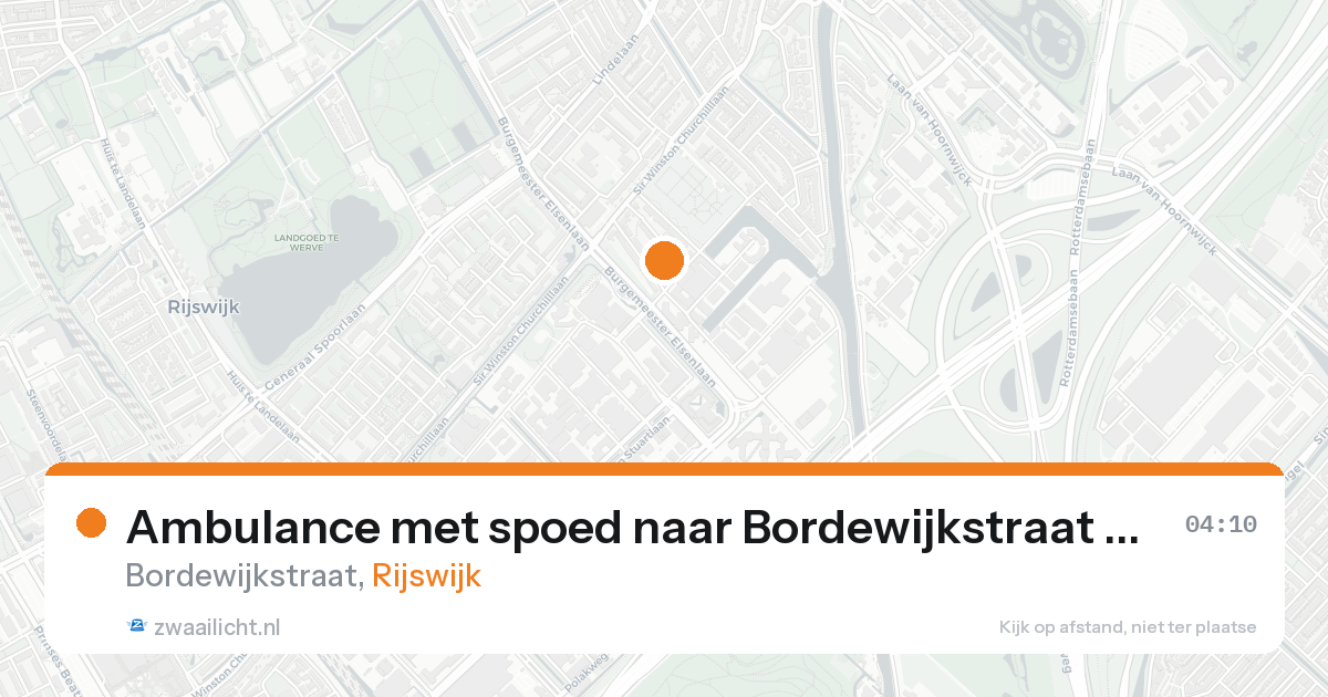 Ambulance met spoed naar Bordewijkstraat in Rijswijk — 20 aug 2026