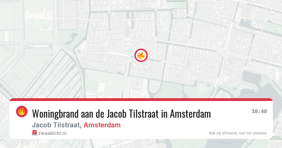Woningbrand aan de Jacob Tilstraat in Amsterdam — 14 mrt 2026