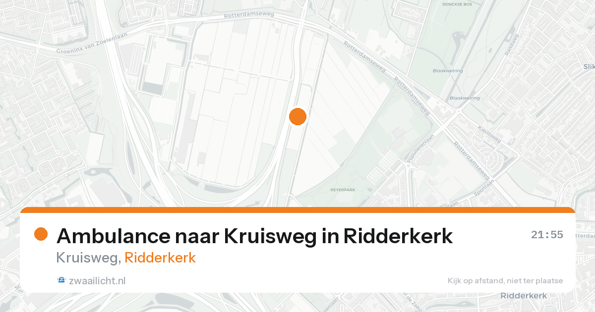 Ambulance naar Kruisweg in Ridderkerk — 17 aug 2026