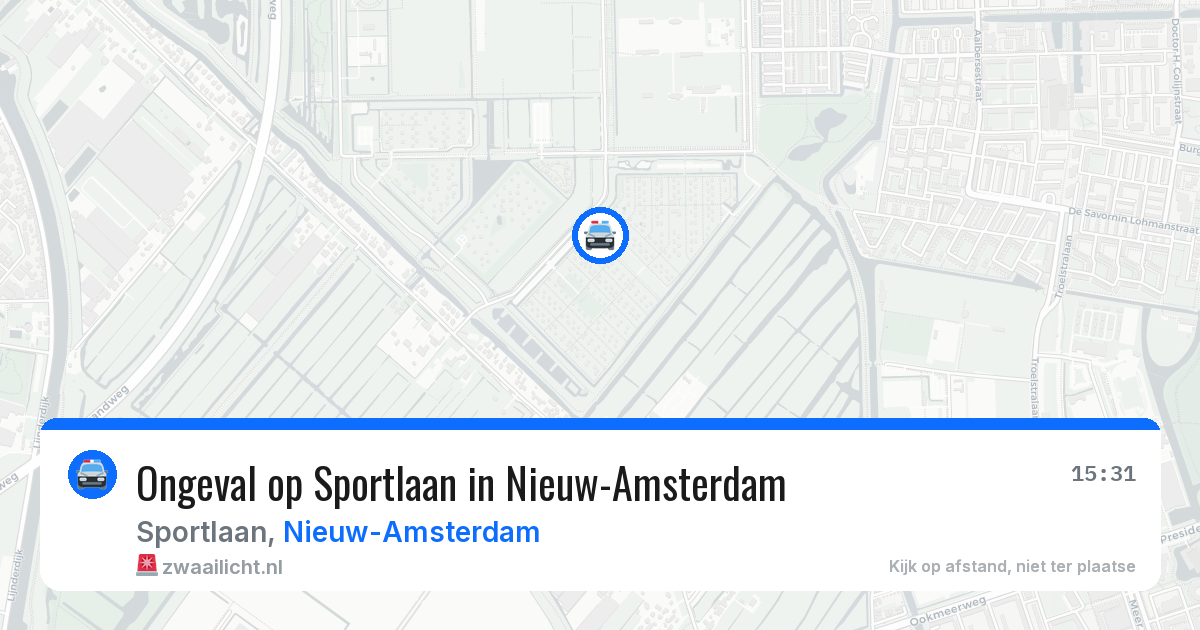 Ongeval op Sportlaan in Nieuw-Amsterdam — 24 mei 2026