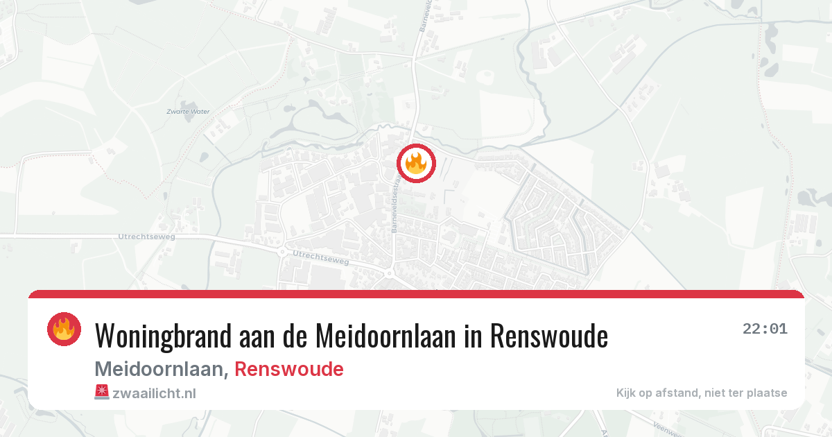Woningbrand aan de Meidoornlaan in Renswoude — 4 jul 2026