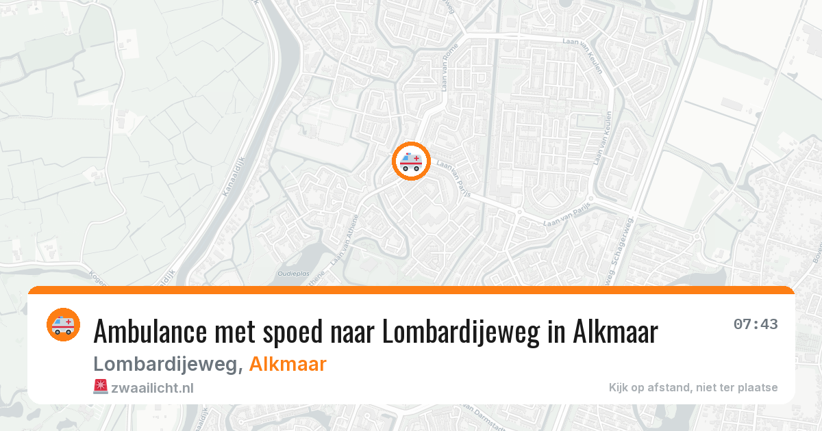 Ambulance met spoed naar Lombardijeweg in Alkmaar — 7 jul 2026