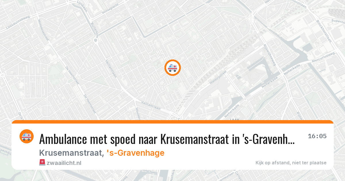 Ambulance met spoed naar Krusemanstraat in 's-Gravenhage — 8 jul 2026