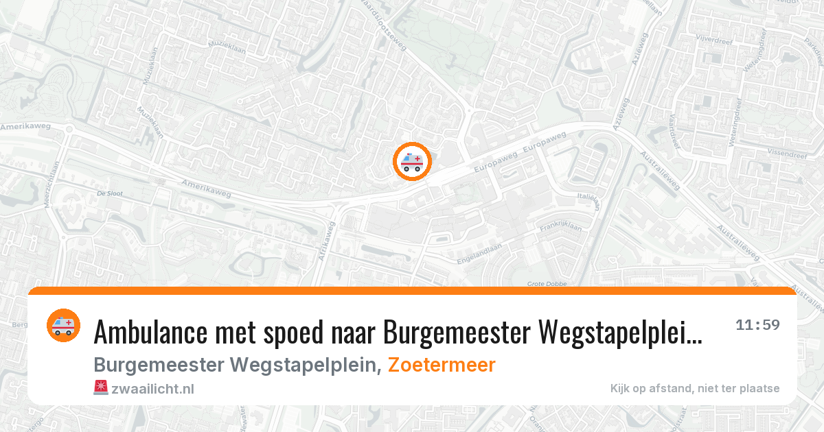 Ambulance met spoed naar Burgemeester Wegstapelplein in Zoetermeer — 15 jun 2026