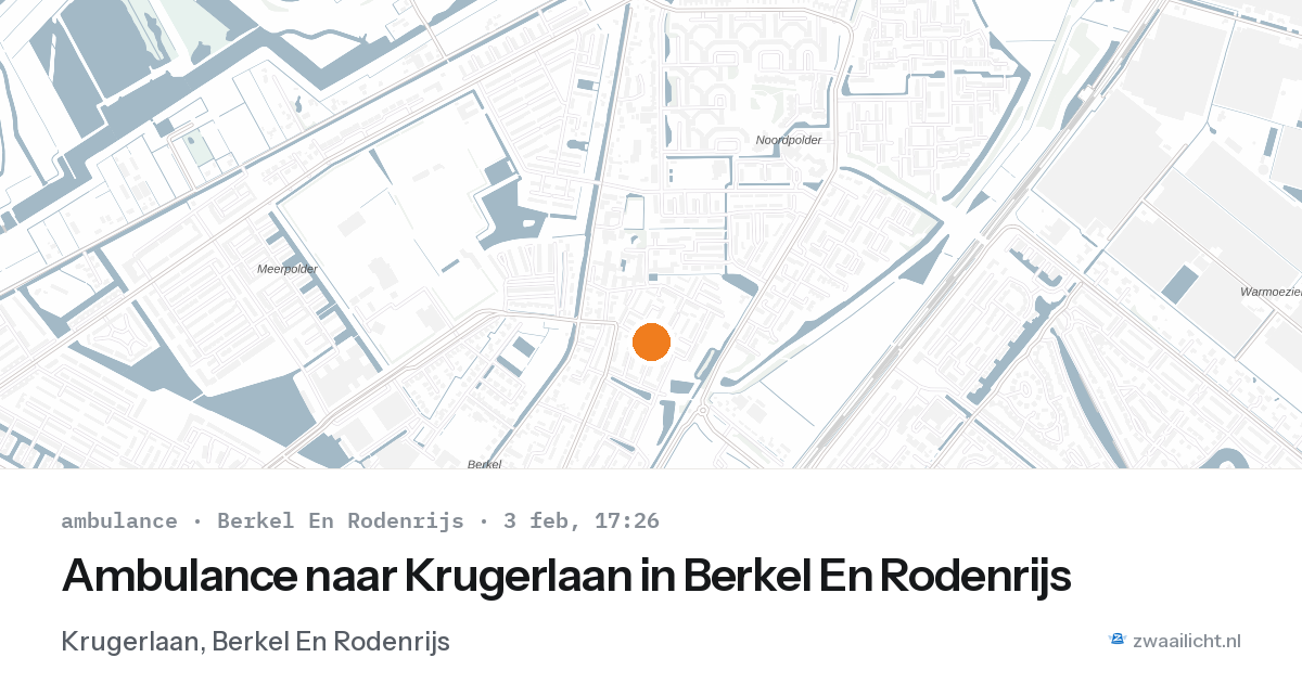 Ambulance naar Krugerlaan in Berkel En Rodenrijs — 3 feb 2026