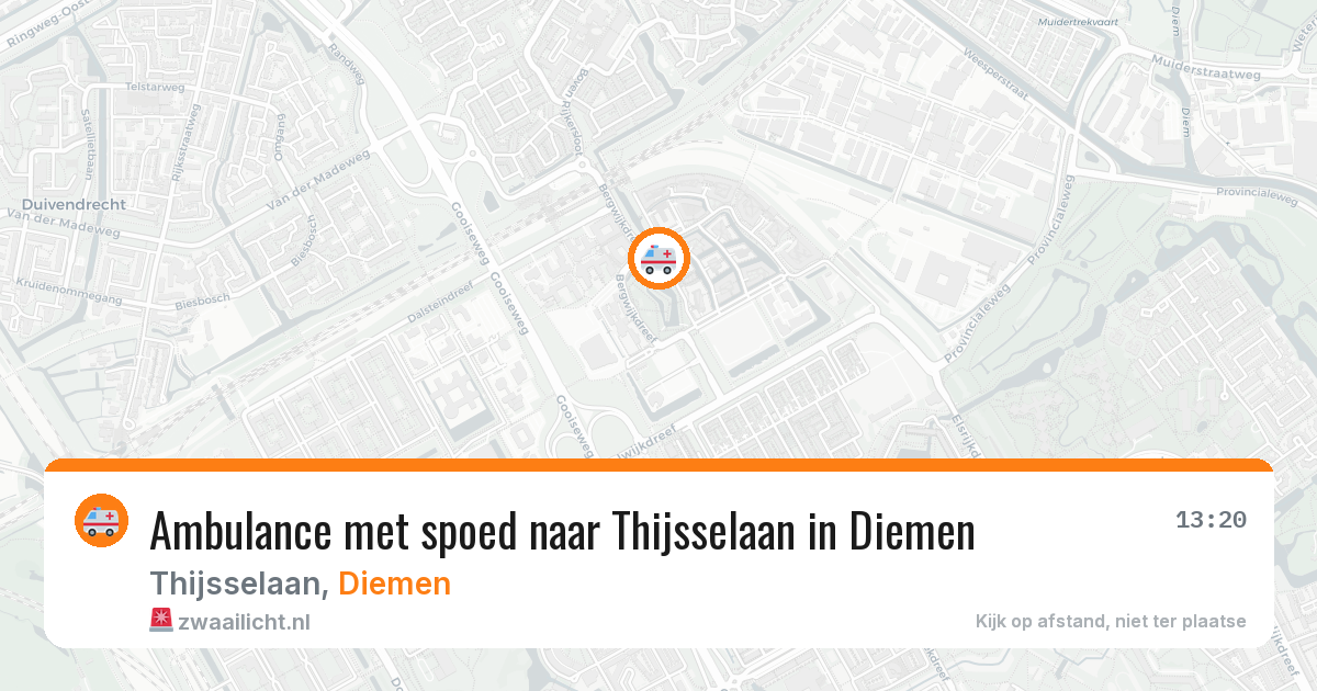 Ambulance met spoed naar Thijsselaan in Diemen — 5 jun 2026
