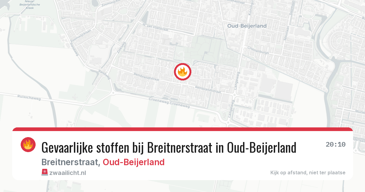 Gevaarlijke stoffen bij Breitnerstraat in Oud-Beijerland — 23 mrt 2026
