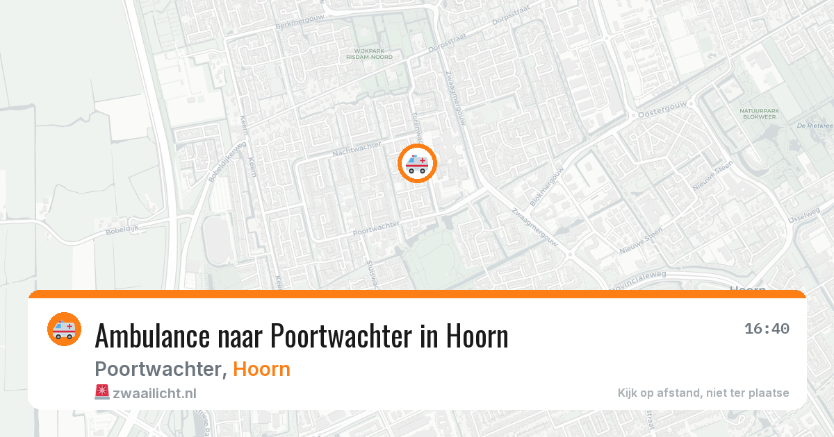 Ambulance naar Poortwachter in Hoorn — 4 aug 2026