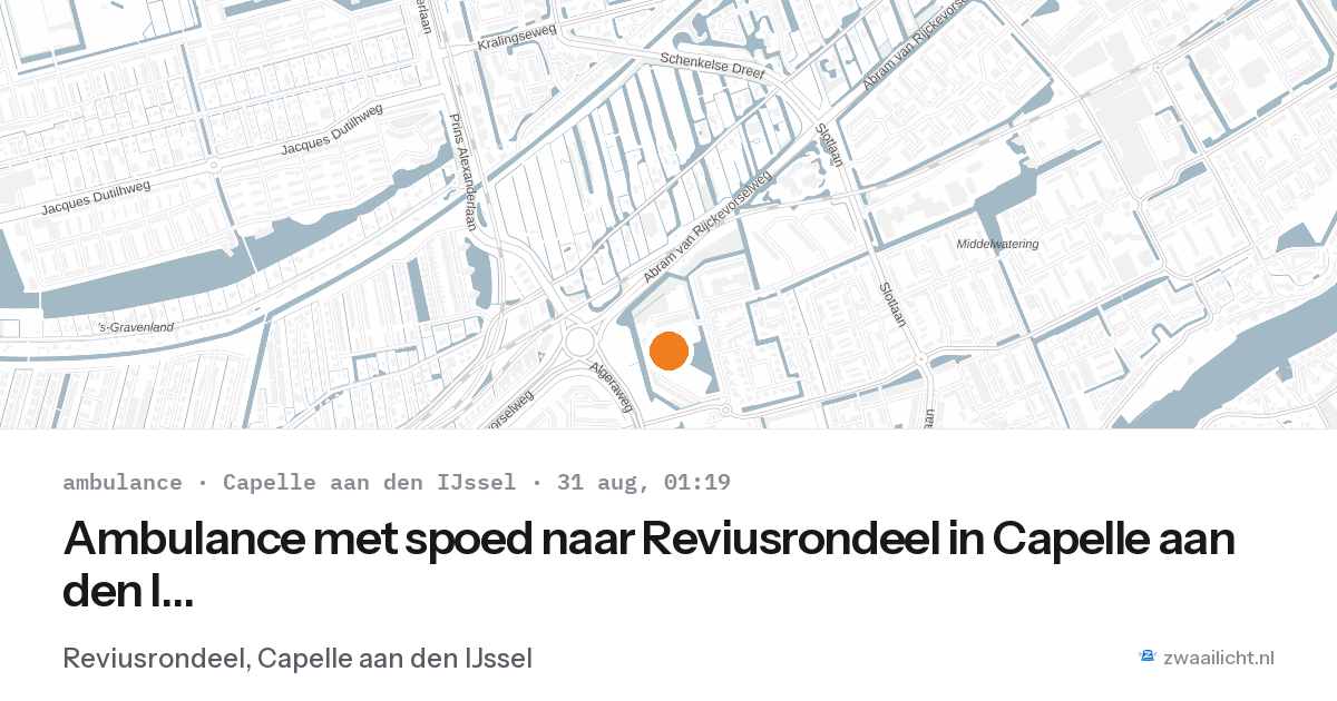 Ambulance met spoed naar Reviusrondeel in Capelle aan den IJssel — 30 aug 2026