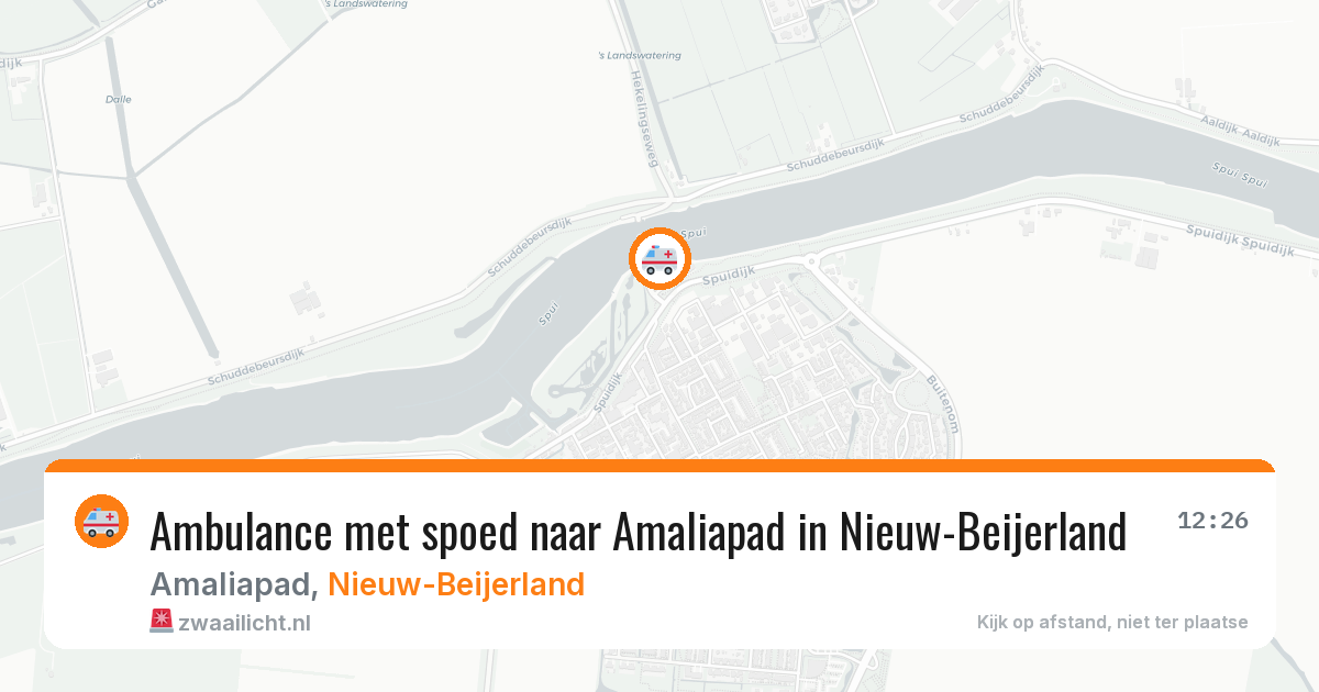 Ambulance met spoed naar Amaliapad in Nieuw-Beijerland — 12 aug 2026