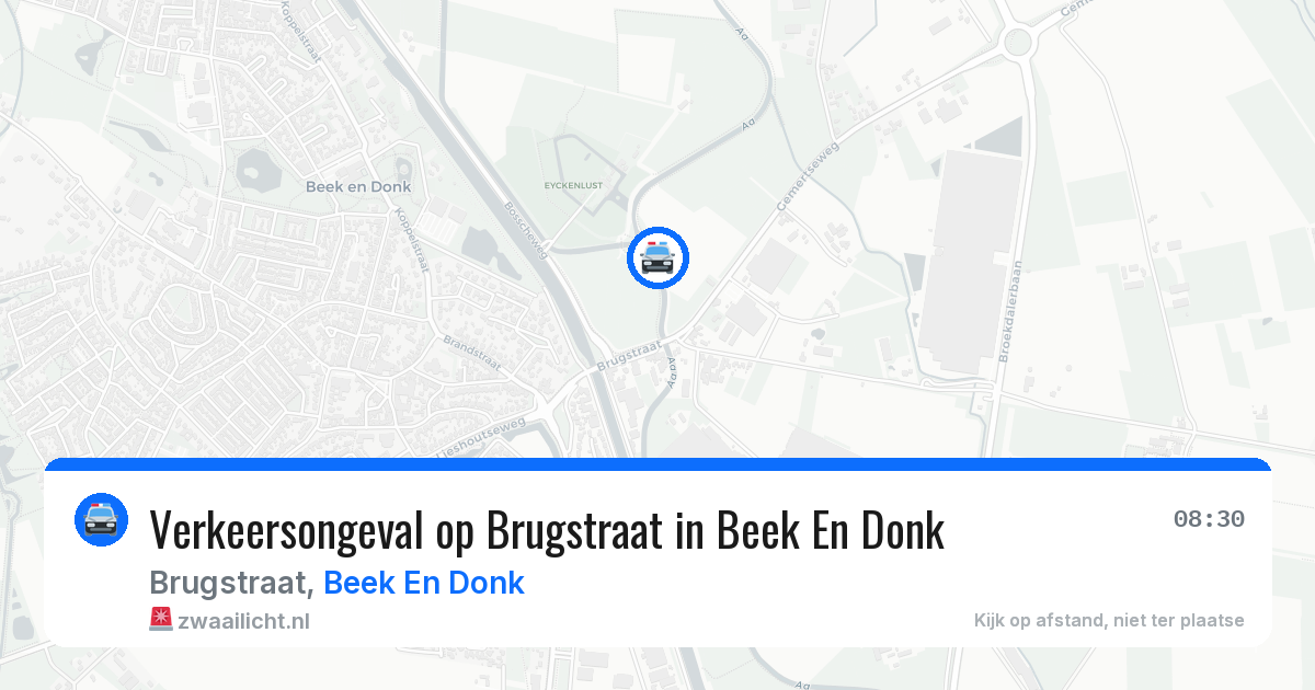 Verkeersongeval op Brugstraat in Beek En Donk — 3 feb 2026