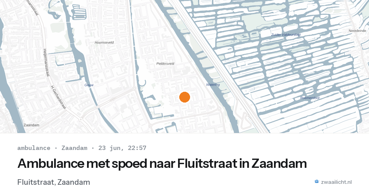 Ambulance met spoed naar Fluitstraat in Zaandam — 23 jun 2026