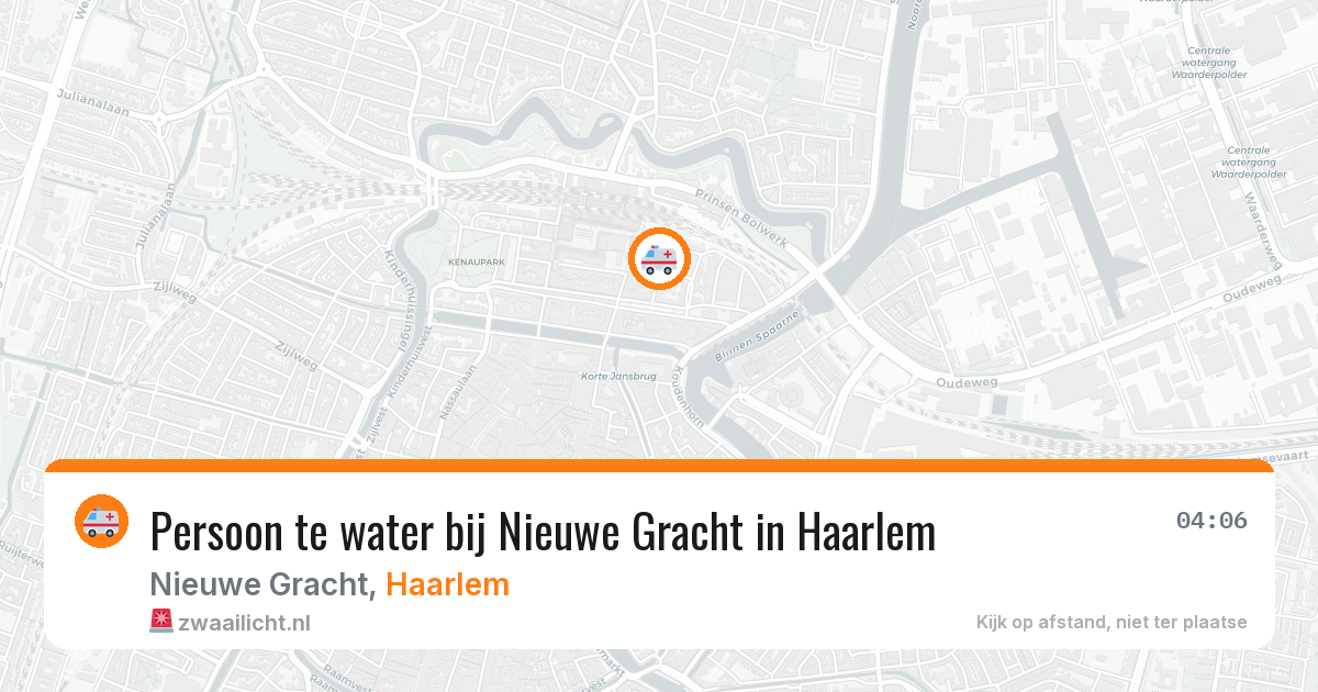 Persoon te water bij Nieuwe Gracht in Haarlem — 29 apr 2026