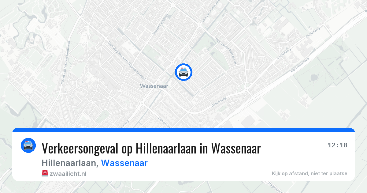 Verkeersongeval op Hillenaarlaan in Wassenaar — 25 mrt 2026