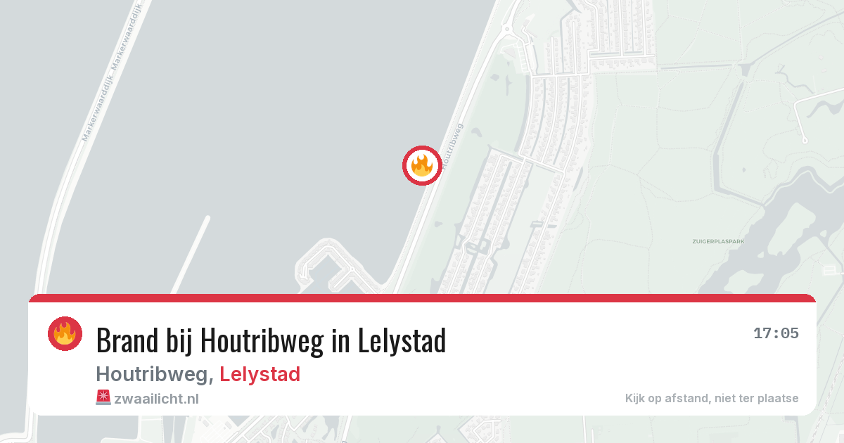 Brand bij Houtribweg in Lelystad — 12 aug 2026