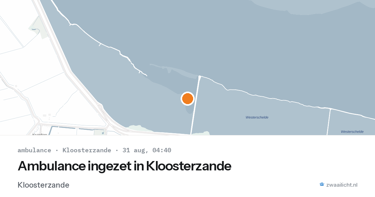 Ambulance ingezet in Kloosterzande — 31 aug 2026