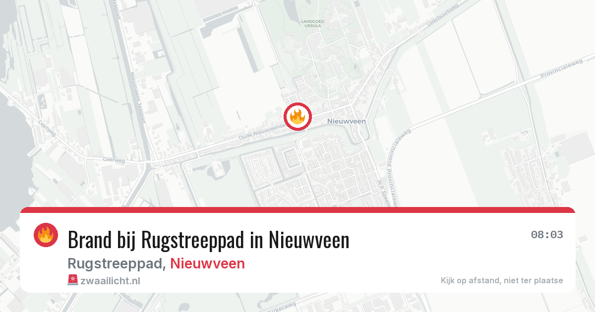 Brand bij Rugstreeppad in Nieuwveen — 9 jul 2026