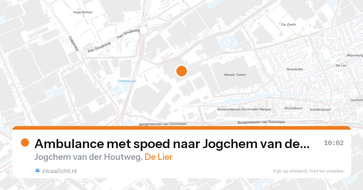 Ambulance met spoed naar Jogchem van der Houtweg in De Lier — 28 aug 2026