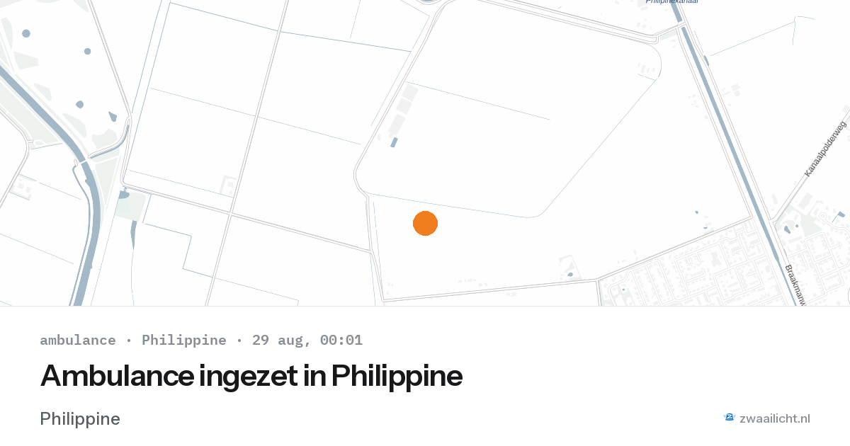 Ambulance ingezet in Philippine — 28 aug 2026