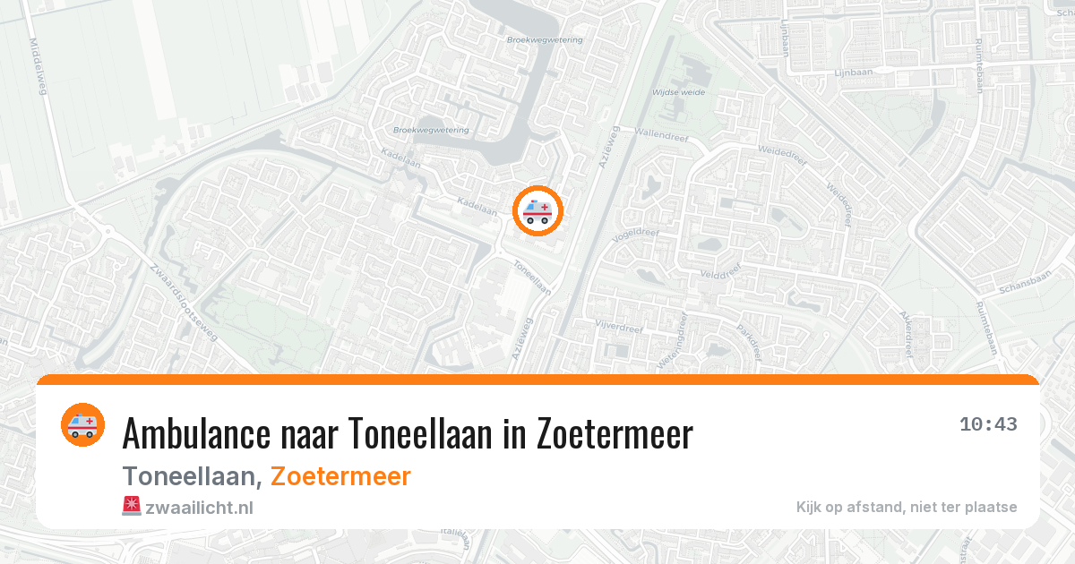 Ambulance naar Toneellaan in Zoetermeer — 10 apr 2026