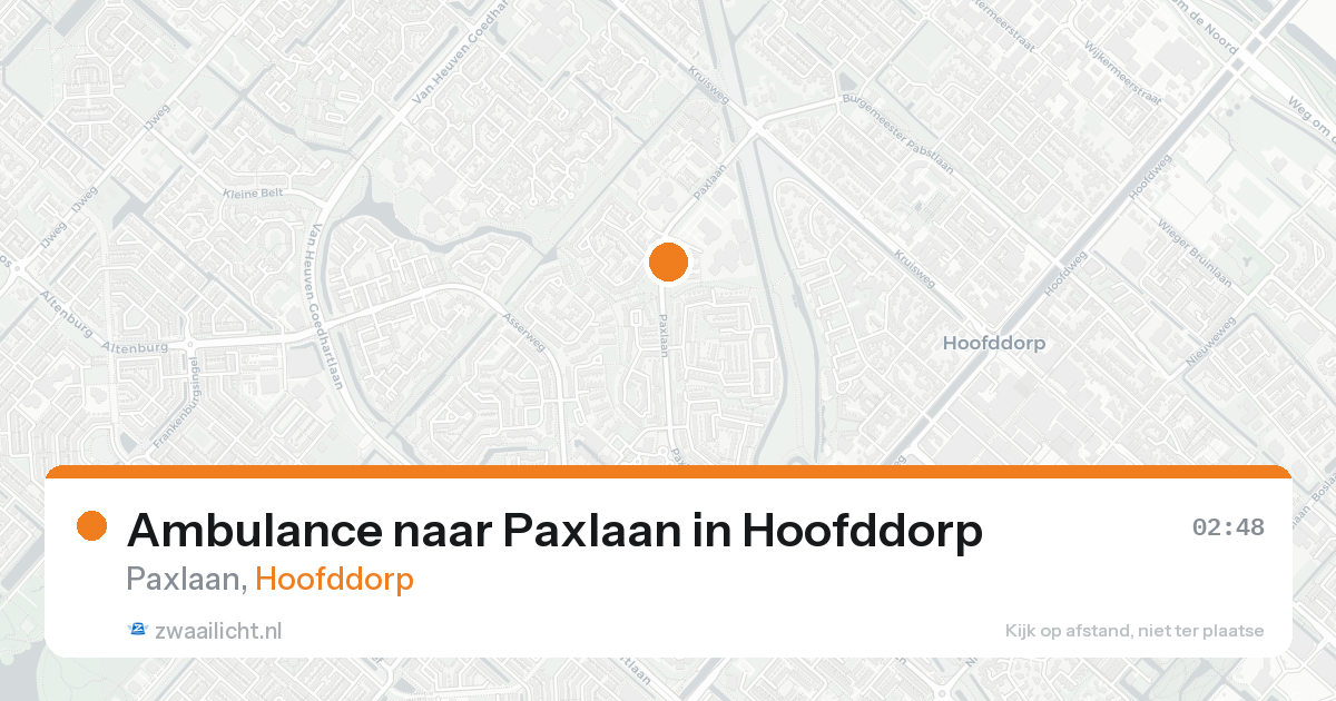Ambulance naar Paxlaan in Hoofddorp — 23 aug 2026