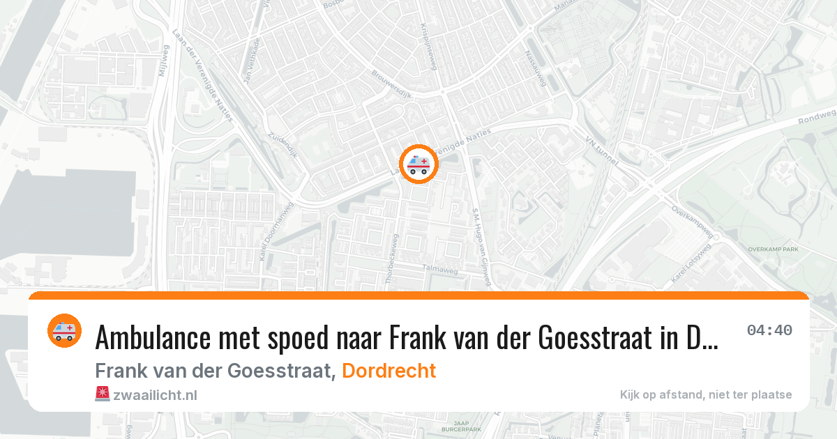 Ambulance met spoed naar Frank van der Goesstraat in Dordrecht — 5 jul 2026