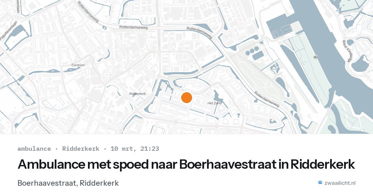 Ambulance met spoed naar Boerhaavestraat in Ridderkerk — 10 mrt 2026